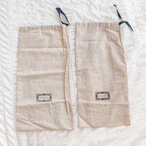 Gucci Dust Bags (2) - Tan Brown w/ Black Pull String 8.5"x17" - Great Condition